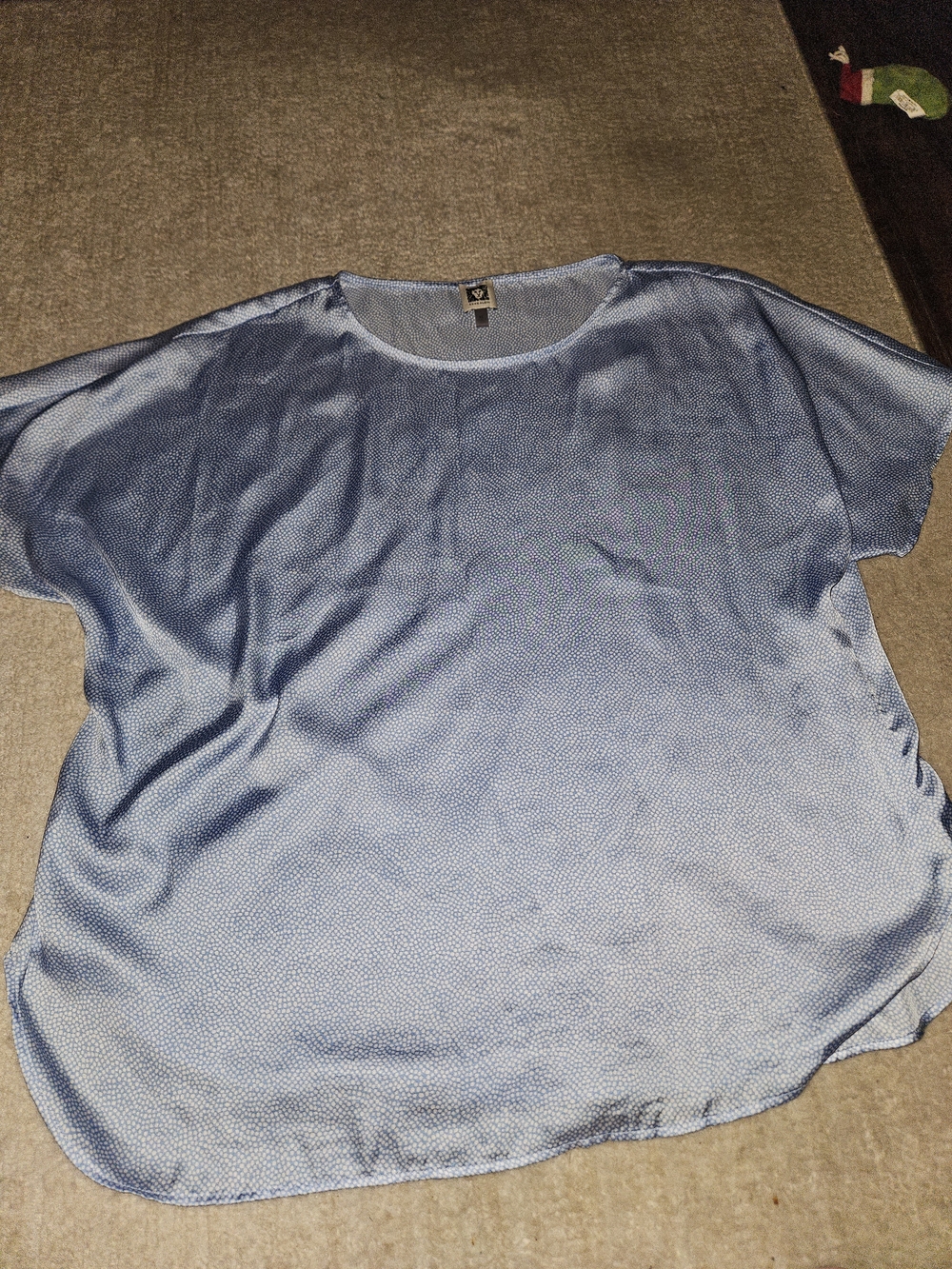 Anne Klein Light Blue Short Sleeve Blouse